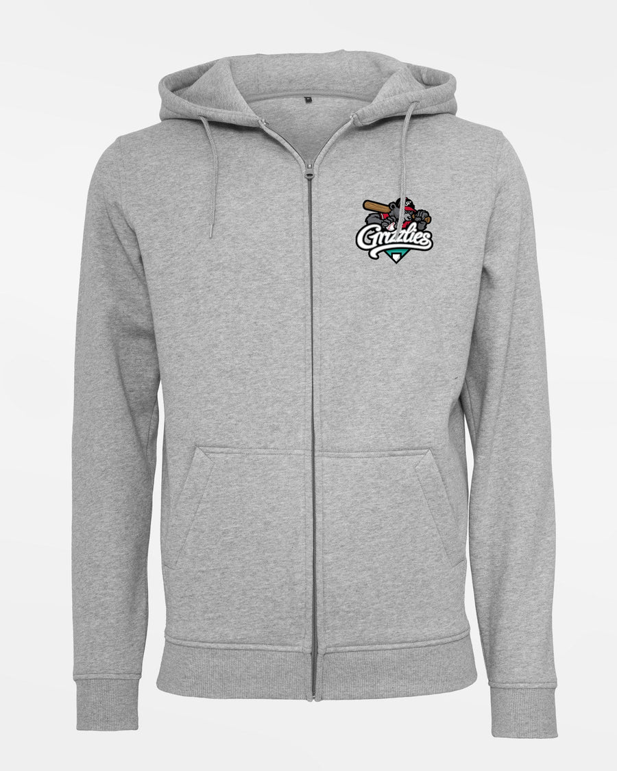 Diamond Pride Premium Zip-Hoodie "Freising Grizzlies", Primary Logo, heather grau-DIAMOND PRIDE
