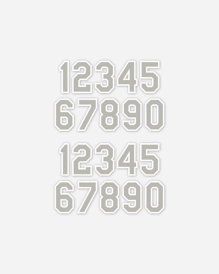 Diamond Pride Stickerset Spielernummern für Helm, hellgrau-weiss-DIAMOND PRIDE