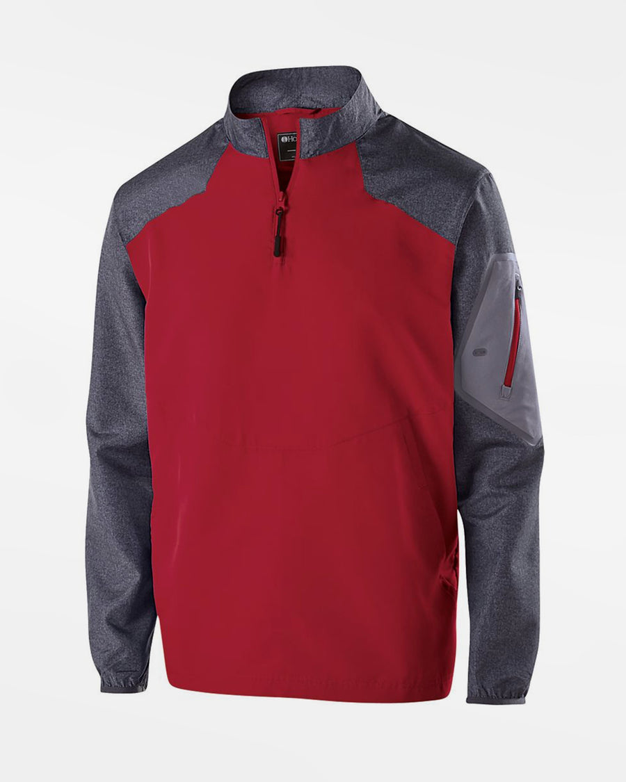 Holloway Raider Warmup Longsleeve Pullover "Hard Bulls", rot-grau-DIAMOND PRIDE