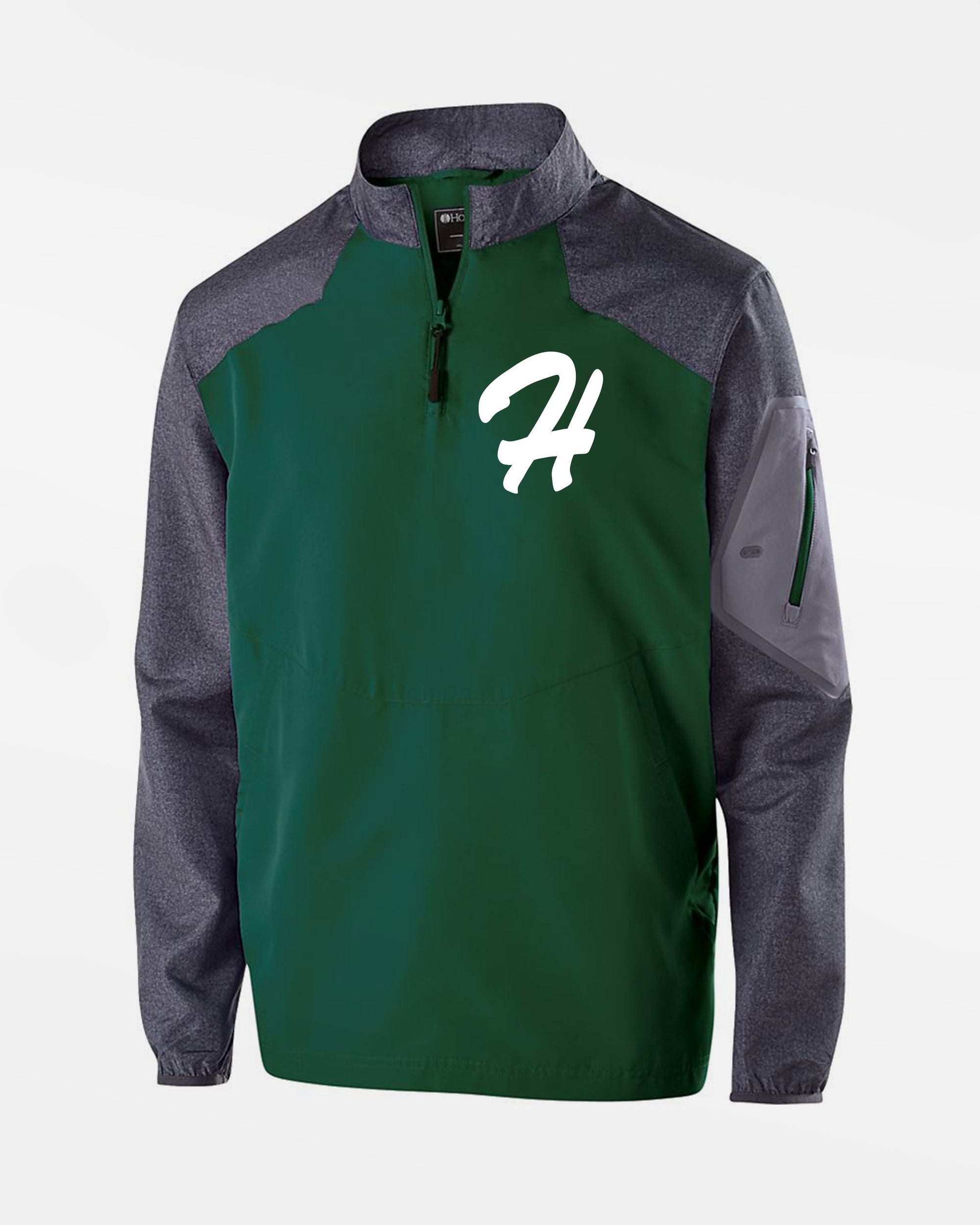 Holloway Raider Warmup Longsleeve Pullover "Herrenberg Wanderers", H, dunkelgrün-grau-DIAMOND PRIDE