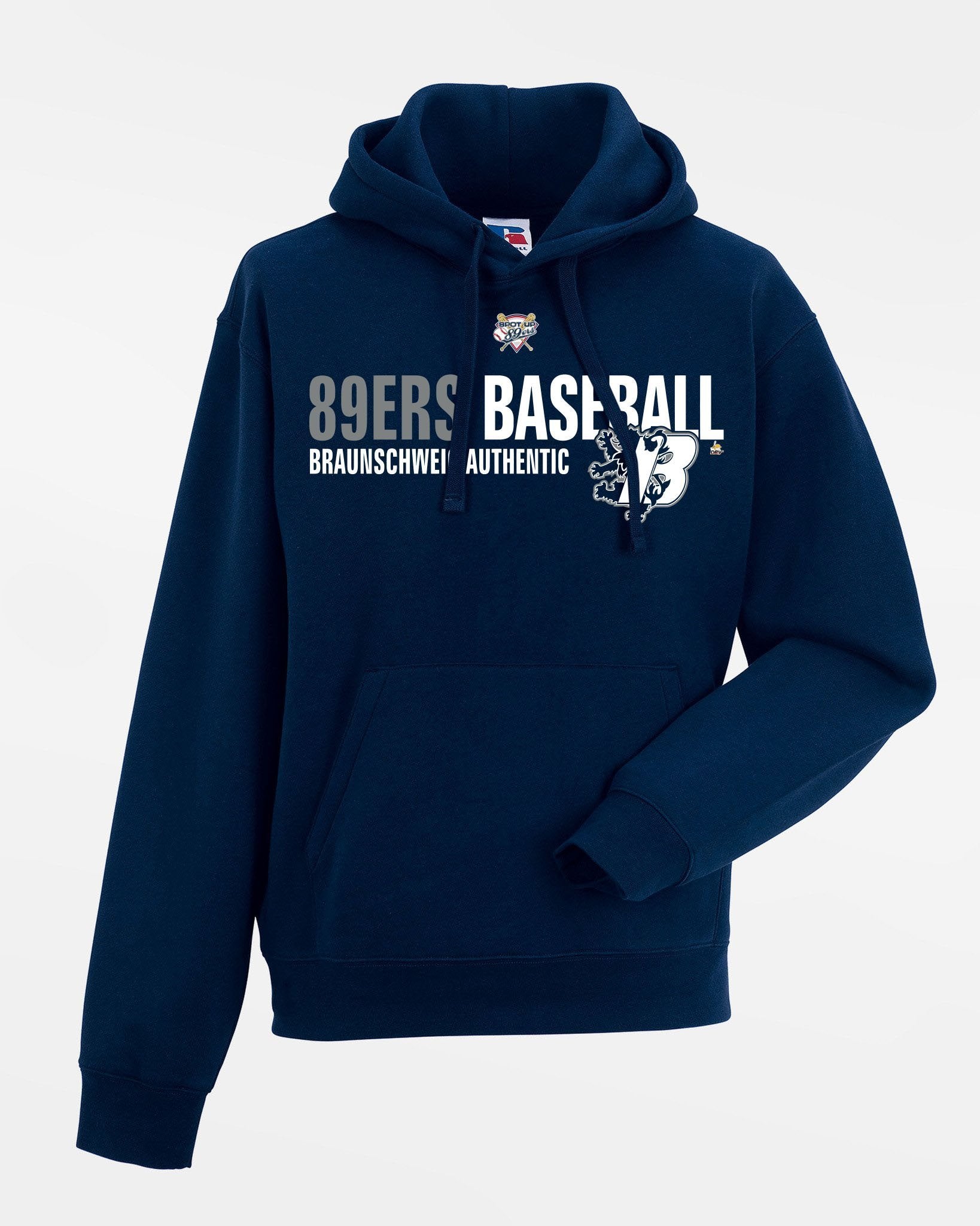 Russell Premium Heavy Hoodie "Braunschweig 89ers", Script, navy blau-DIAMOND PRIDE
