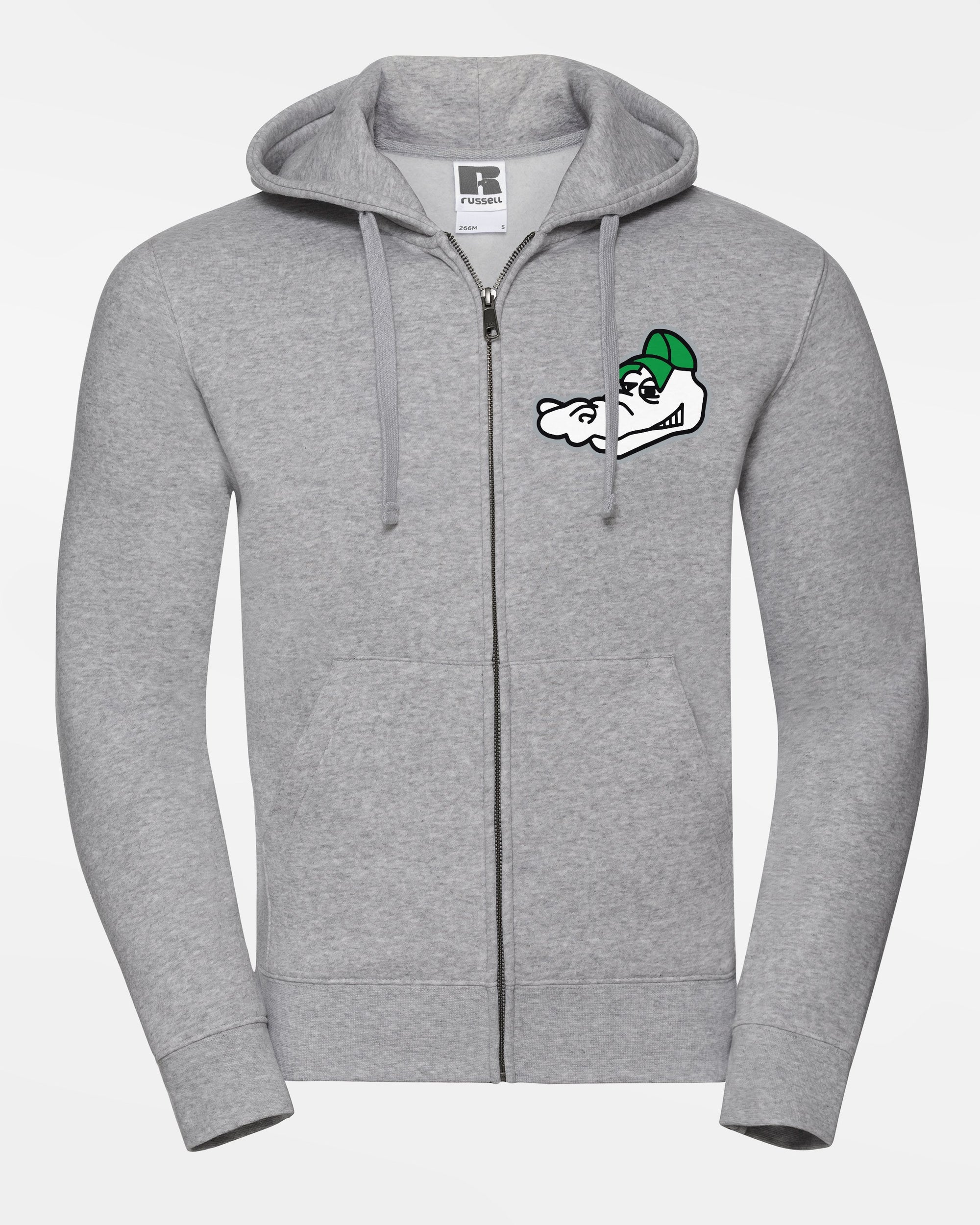 Russell Premium Heavy Zip-Hoodie "Augsburg Gators", Head, heather grau-DIAMOND PRIDE