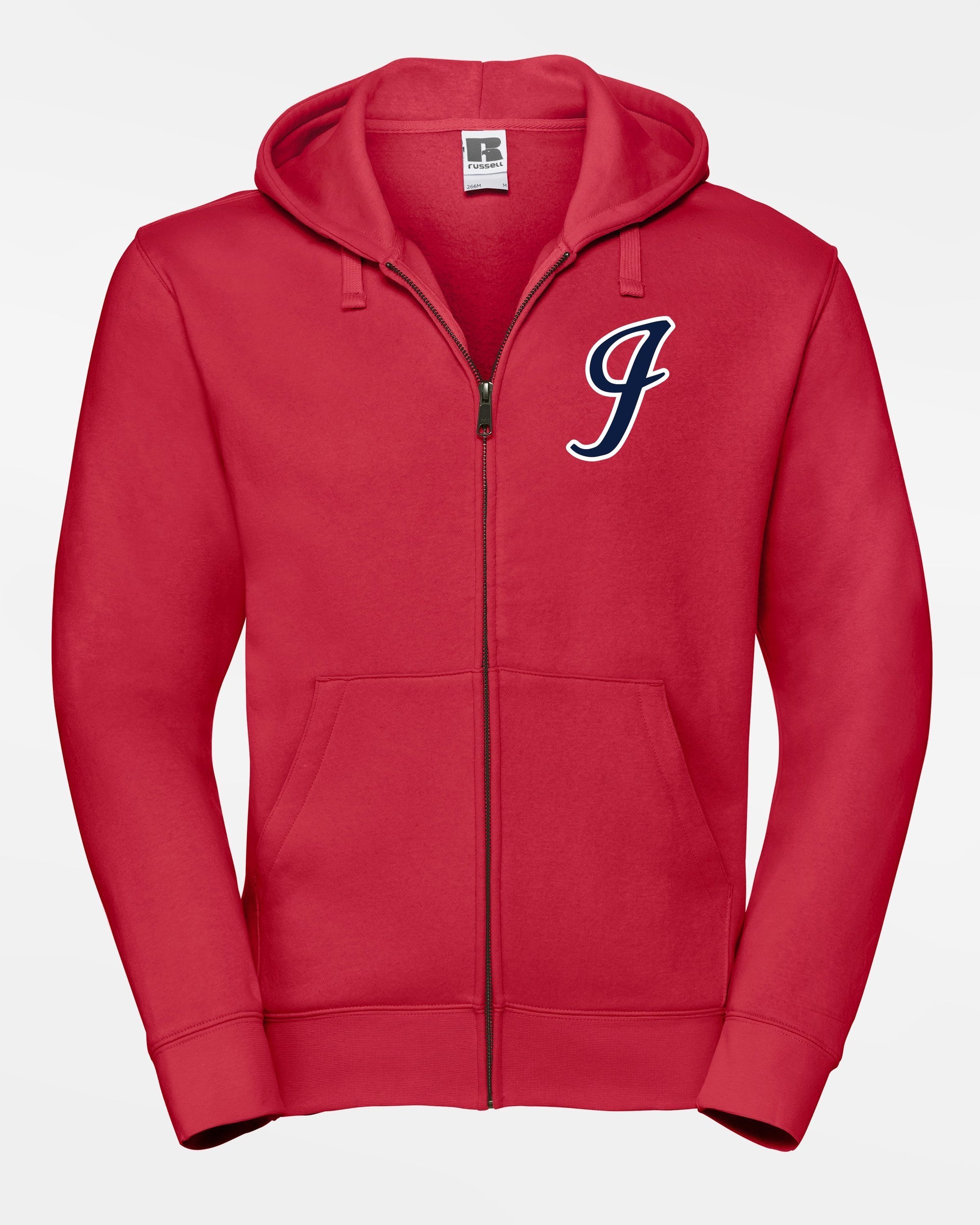 Russell Premium Heavy Zip-Hoodie "Gauting Indians", Logo, rot-DIAMOND PRIDE