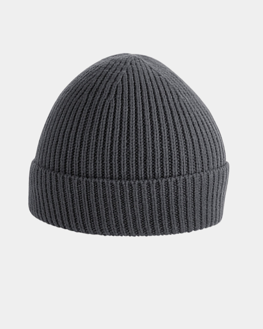 Diamond Pride Basic Knit-Ribbed Beanie, dunkelgrau-DIAMOND PRIDE