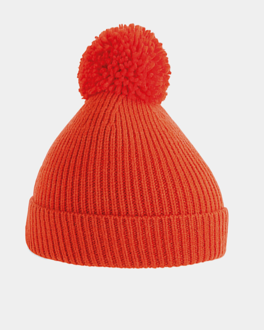 Diamond Pride Basic Knit-Ribbed PomPom-Beanie, rot-DIAMOND PRIDE