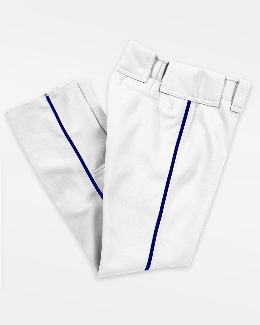 Teamwork Piped Baseball Pant "Open Bottom", 14 oz, Weiss/Navy Blau - AUSLAUFARTIKEL -DIAMOND PRIDE