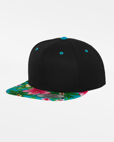 Yupoong Snapback Cap Hawaiian, schwarz - teal blau-DIAMOND PRIDE