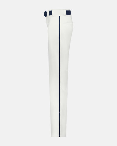 Alleson Crush Piped Baseball Pant "Open Bottom", Weiss/Navy Blau-DIAMOND PRIDE
