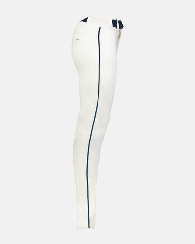 Alleson Crush Tapered Piped Baseball Pant, Weiss/Navy Blau-DIAMOND PRIDE