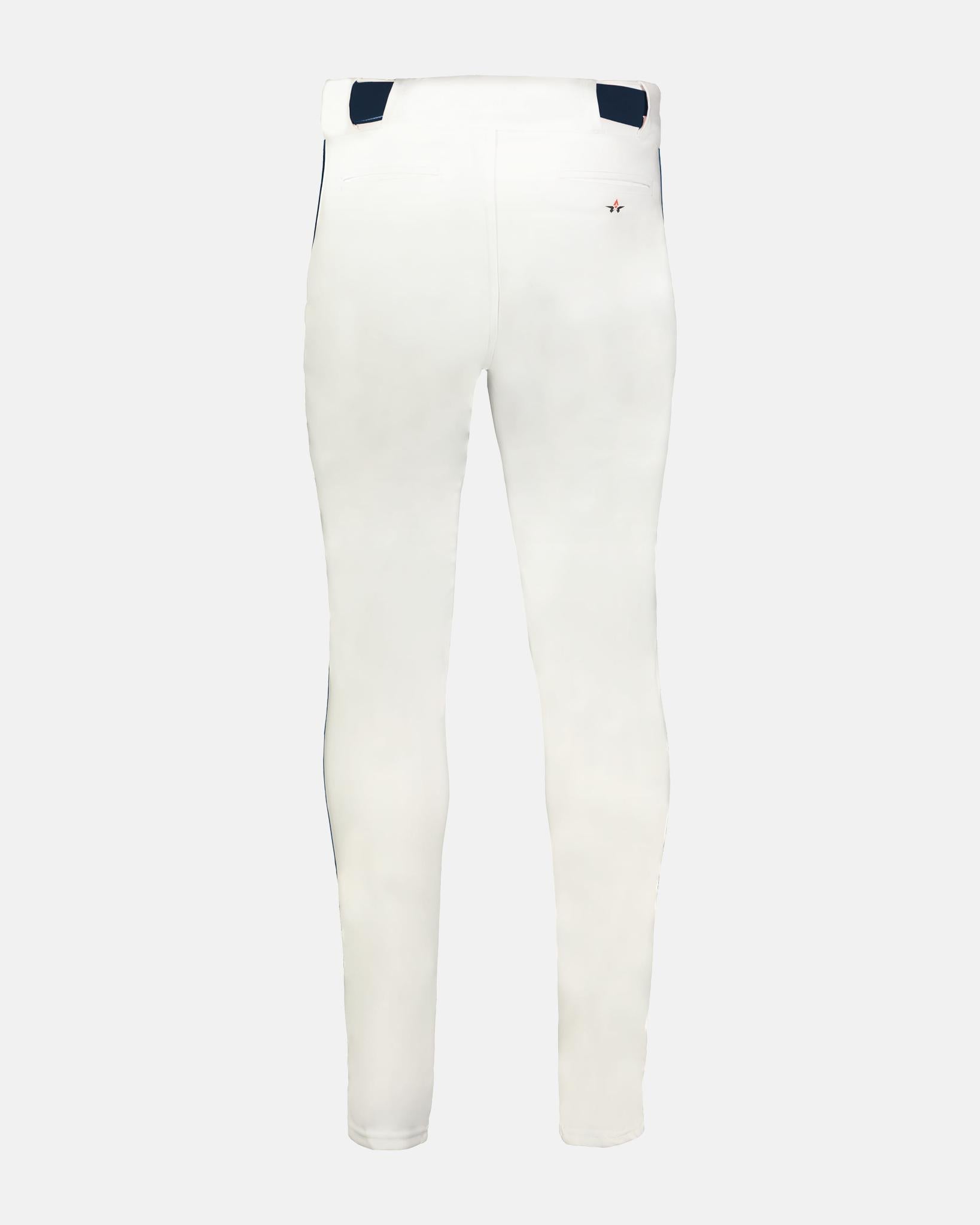 Alleson Crush Tapered Piped Baseball Pant, Weiss/Navy Blau-DIAMOND PRIDE
