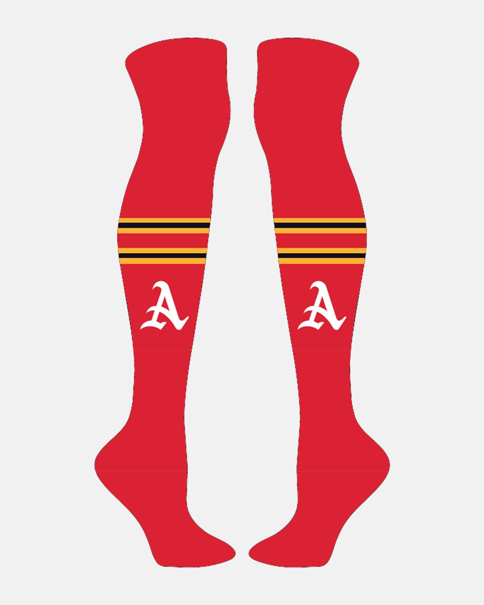 Altdorf Raptors Over-Knee length Socken, A, rot-DIAMOND PRIDE