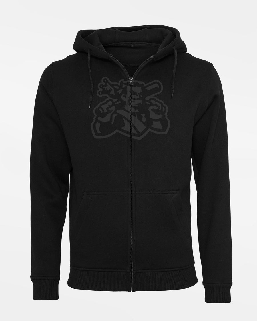 Diamond Pride Zip-Hoodie "Füssen Royal Bavarians", All-Black Portrait, schwarz