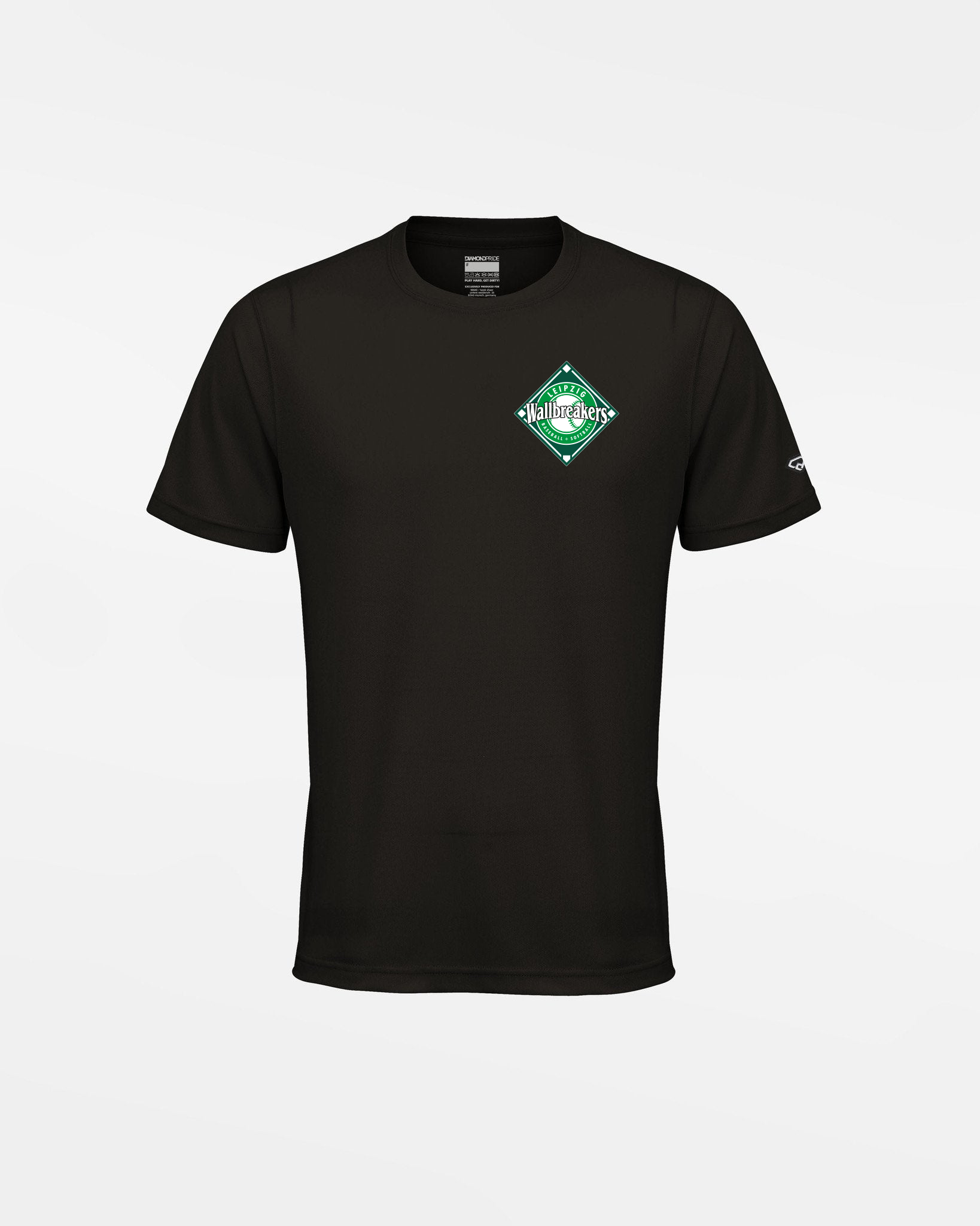 Diamond Pride Kids Basic Functional T-Shirt "Leipzig Wallbreakers", Crest & Primary Logo, schwarz
