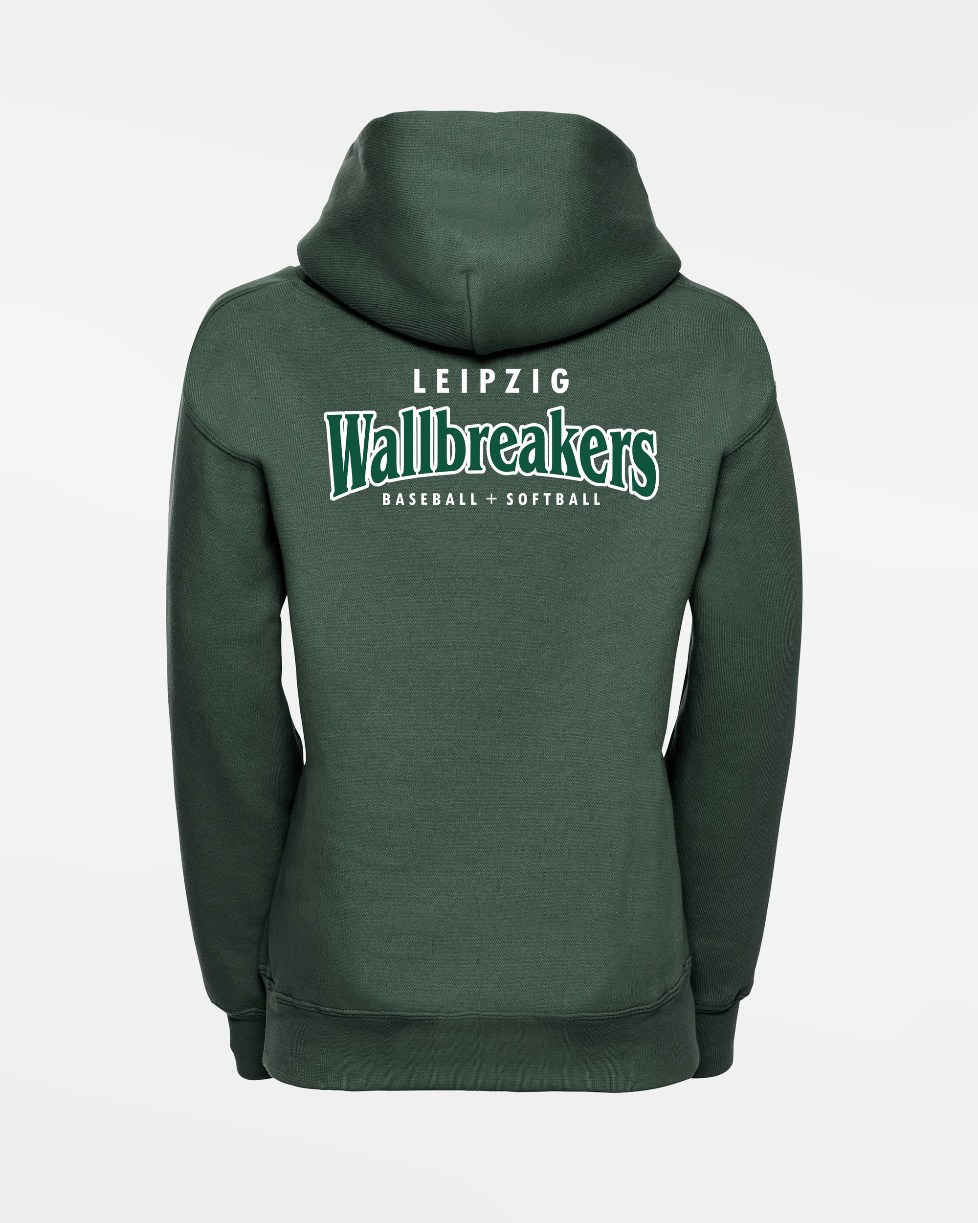 Russell Kids Basic Hoodie "Leipzig Wallbreakers", Crest & Primary Logo, dunkelgrün