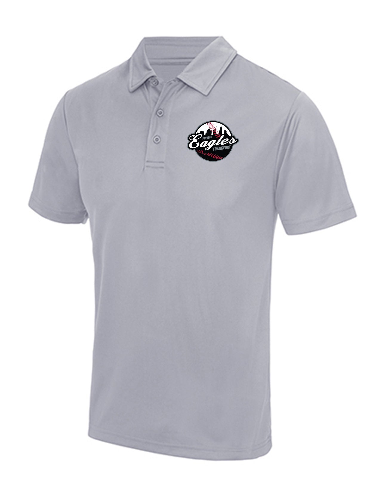 Diamond Pride Basic Functional Polo-Shirt "Frankfurt Eagles", Crest, heather grau-DIAMOND PRIDE