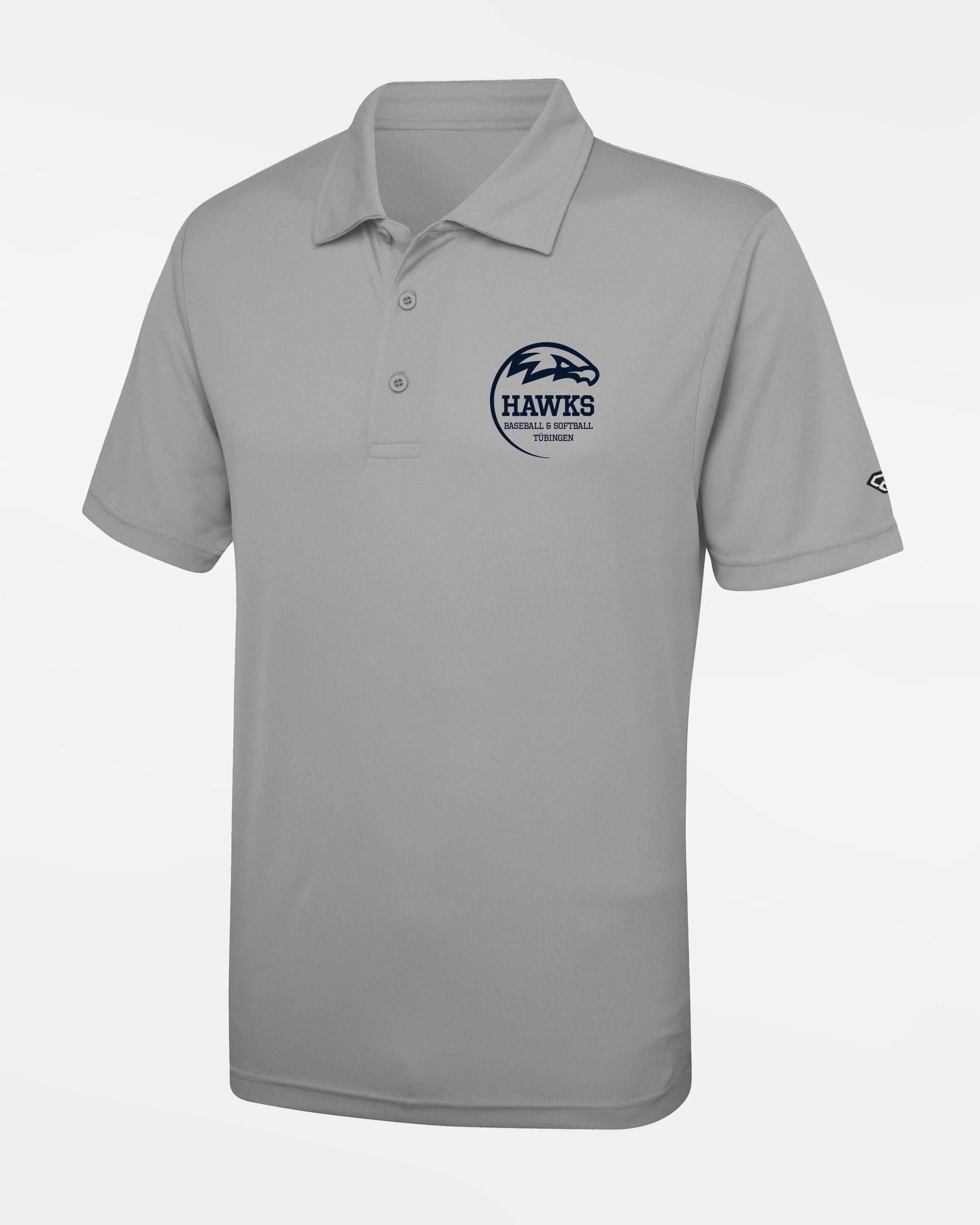 Diamond Pride Basic Functional Polo-Shirt "Tübingen Hawks", Crest, heather grau-DIAMOND PRIDE