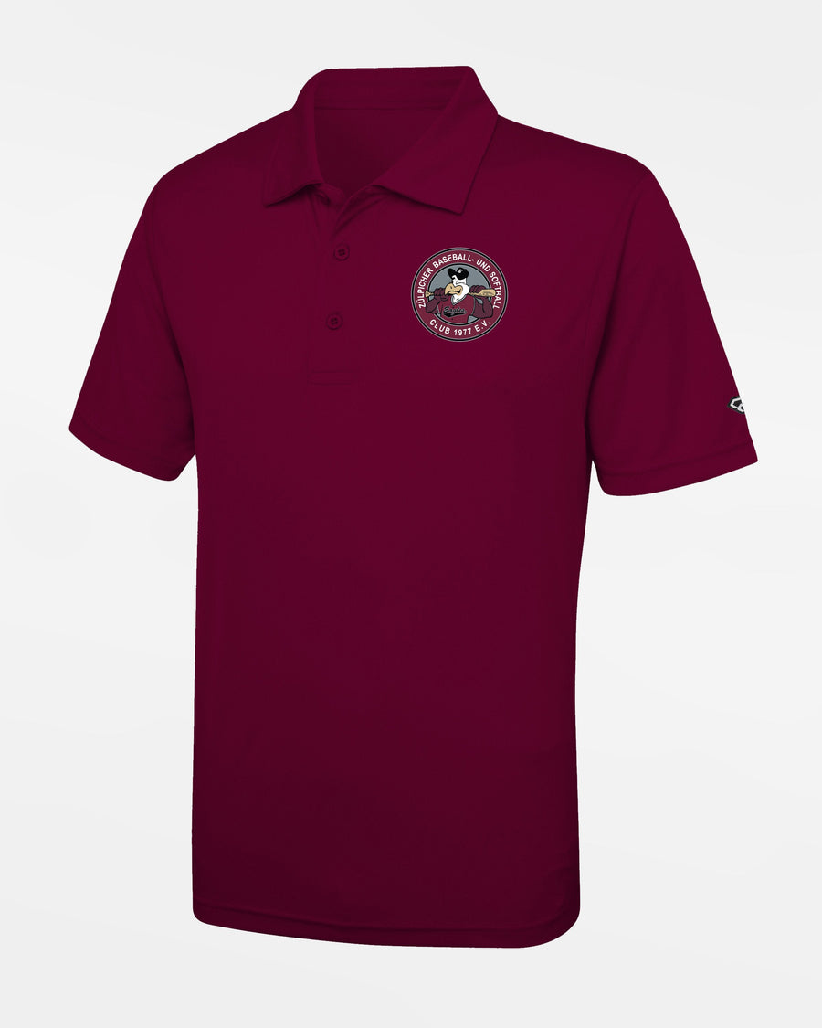 Diamond Pride Basic Functional Polo-Shirt "Zülpich Eagles", Crest, maroon rot-DIAMOND PRIDE