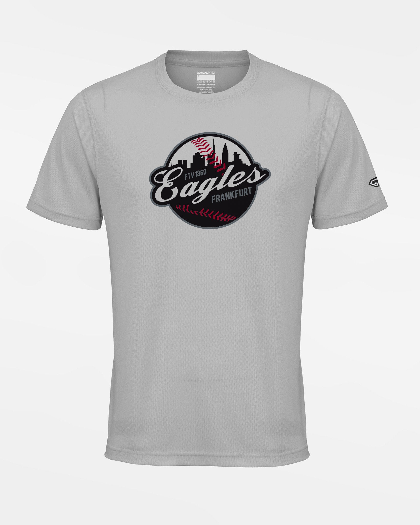 Diamond Pride Basic Functional T-Shirt "Frankfurt Eagles", Crest, grau-DIAMOND PRIDE