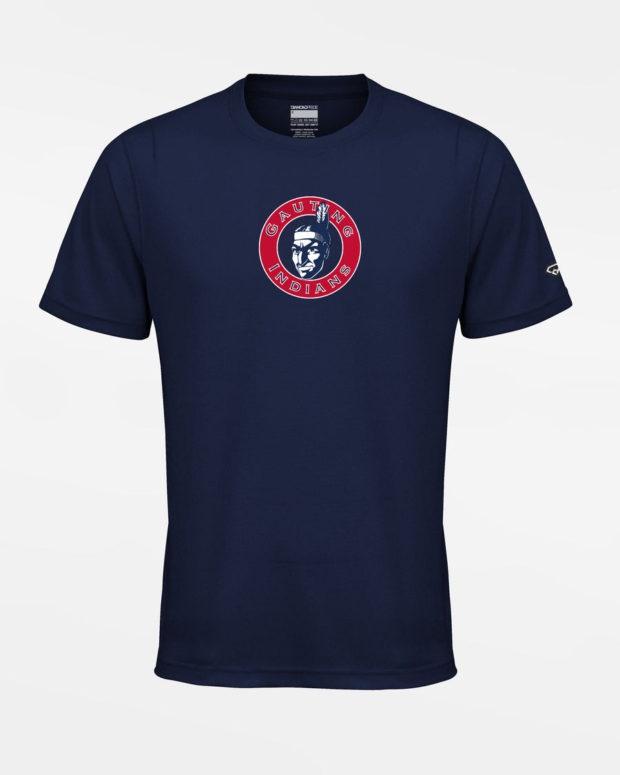 Diamond Pride Basic Functional T-Shirt "Gauting Indians", Crest RED, navy blau-DIAMOND PRIDE