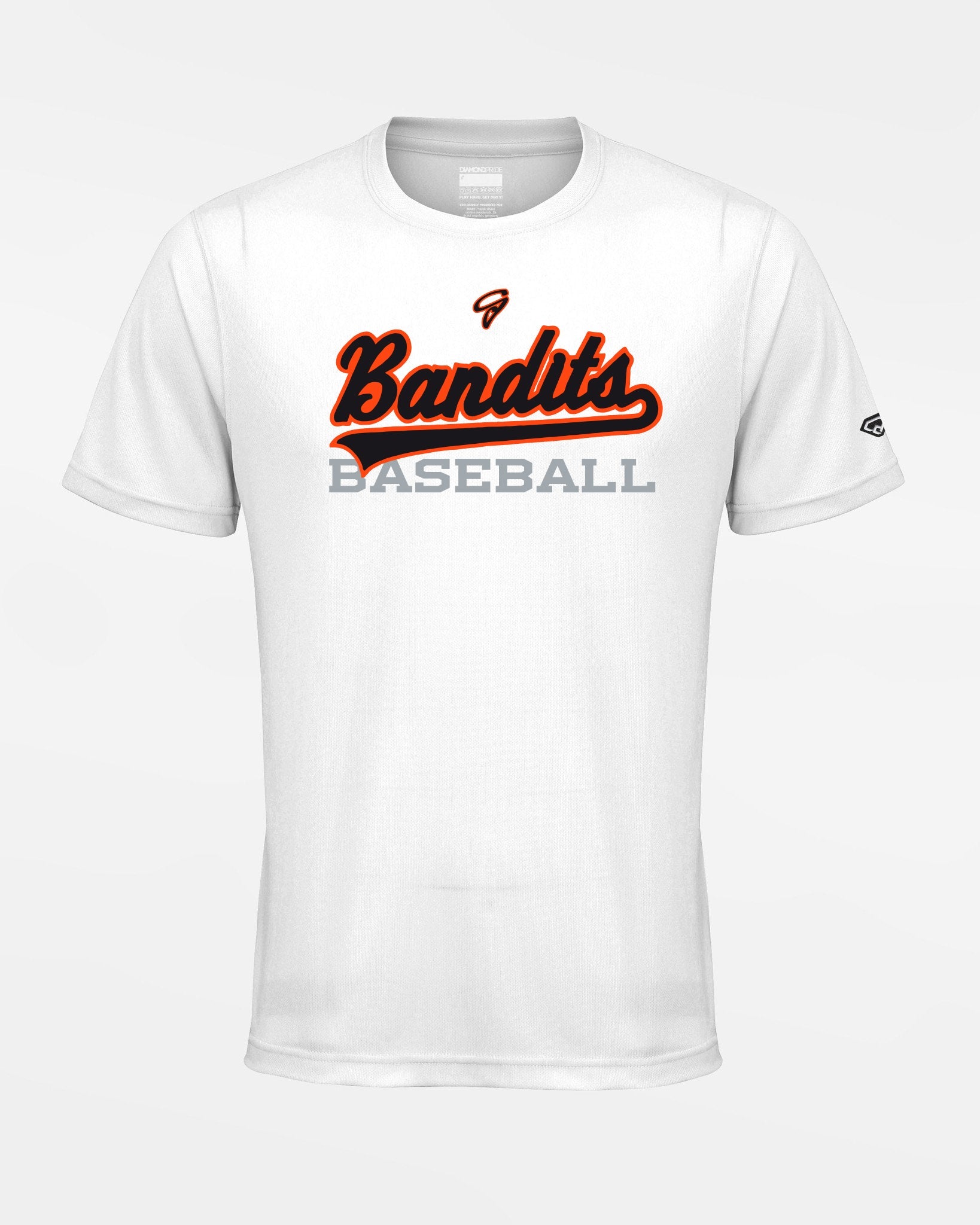 Diamond Pride Basic Functional T-Shirt "Gröbenzell Bandits", Baseball, weiss-DIAMOND PRIDE