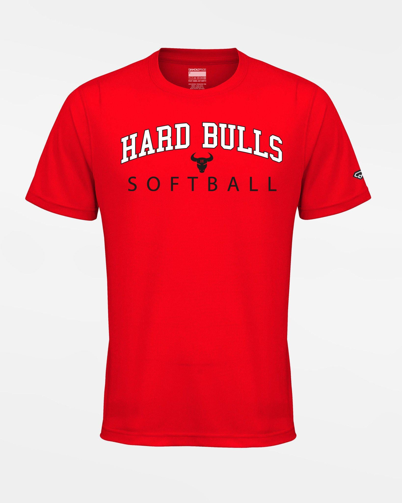 Diamond Pride Basic Functional T-Shirt "Hard Bulls", City Softball, rot-DIAMOND PRIDE
