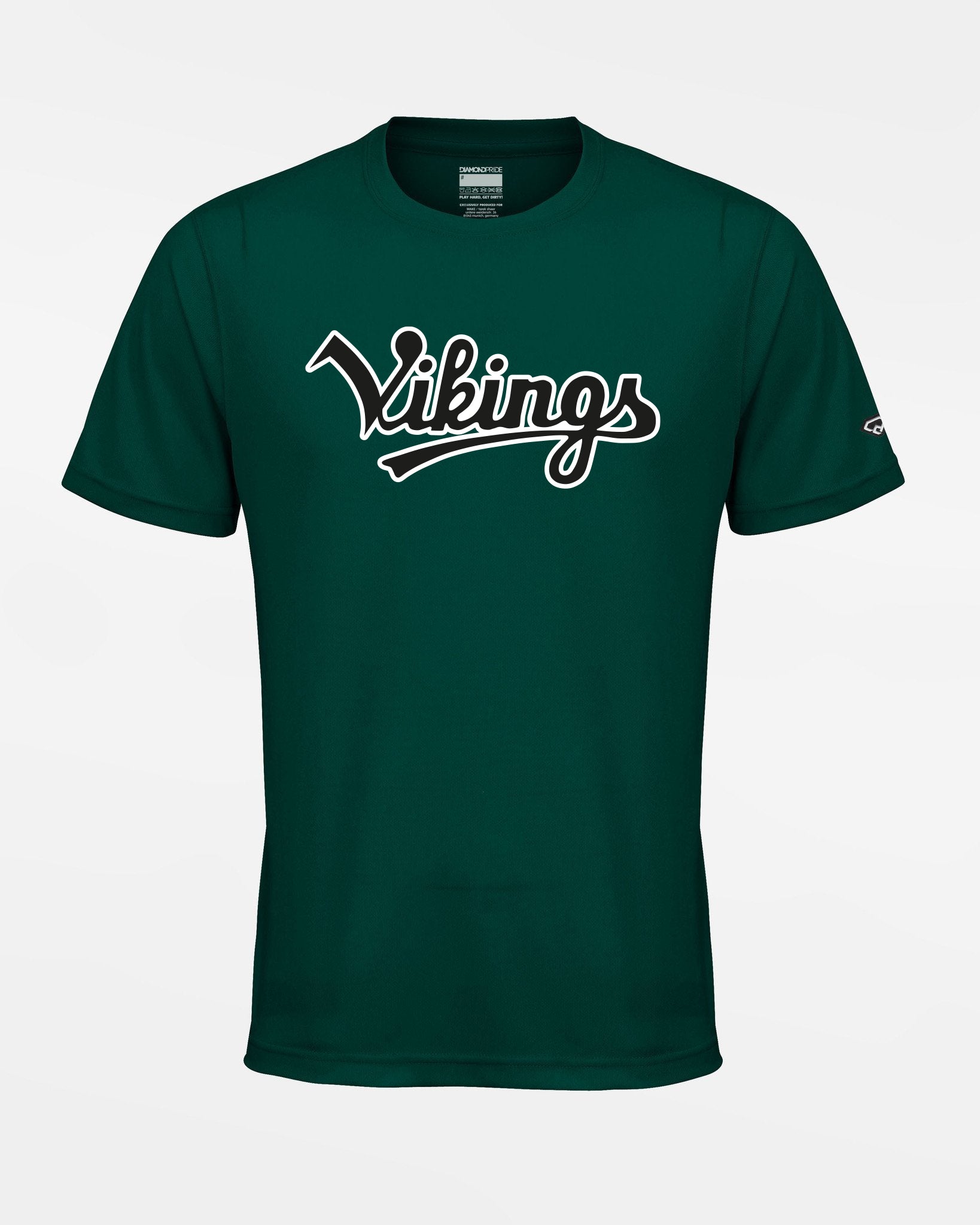 Diamond Pride Basic Functional T-Shirt „Kufstein Vikings“, Script, dunkelgrün-DIAMOND PRIDE