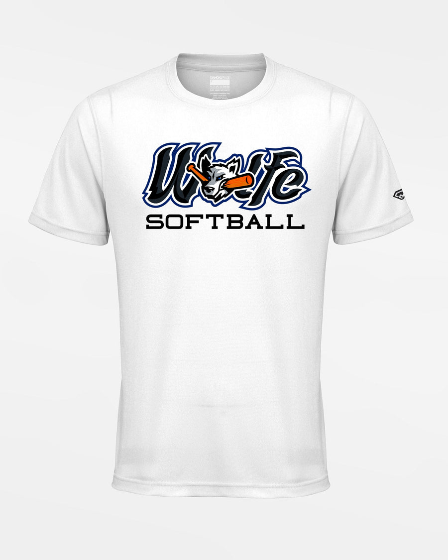 Diamond Pride Basic Functional T-Shirt "Laufer Wölfe", Wölfe Softball, weiss-DIAMOND PRIDE