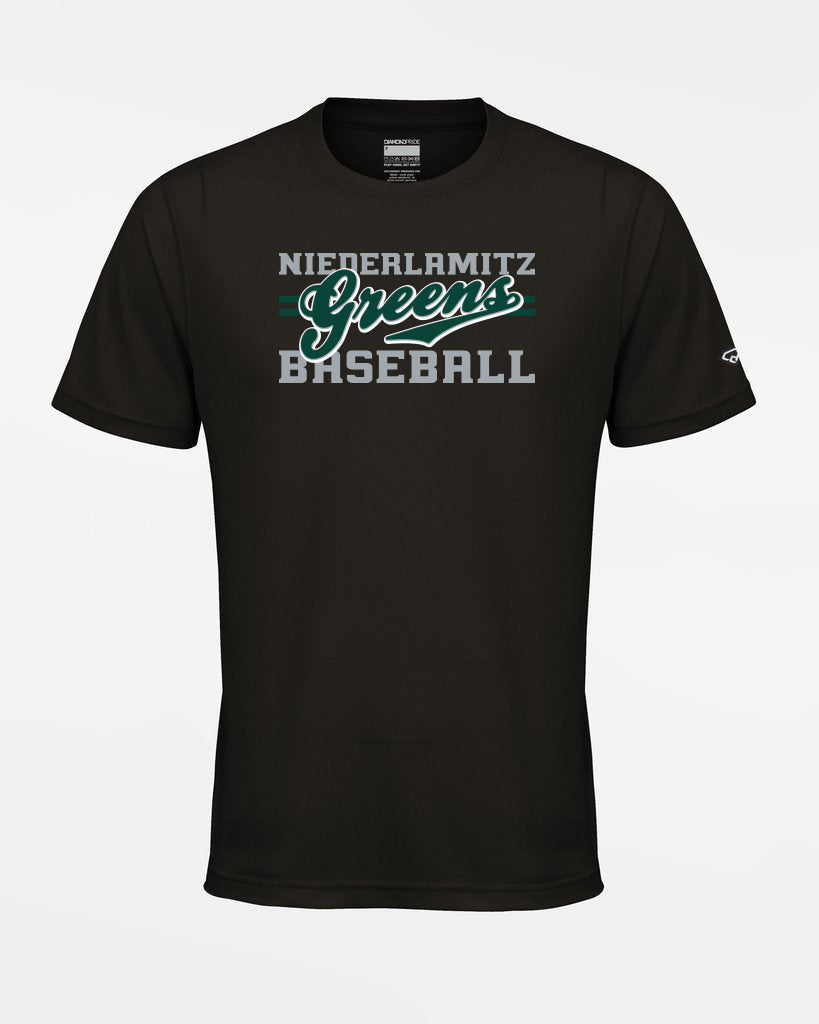 Diamond Pride Basic Functional T-Shirt "Niederlamitz Greens", Primary Logo, schwarz-DIAMOND PRIDE