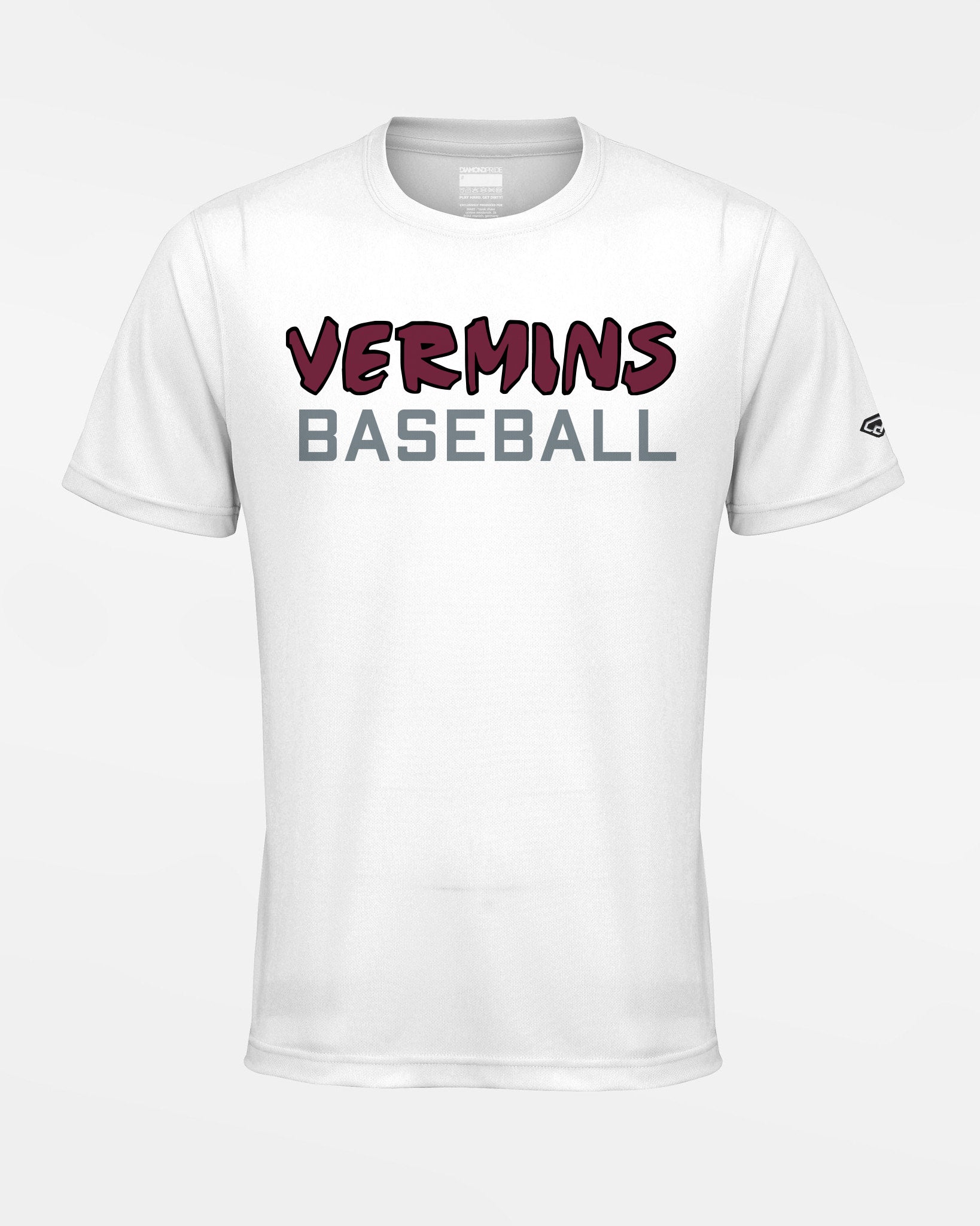 Diamond Pride Basic Functional T-Shirt "Wesseling Vermins", Old Vermins Baseball, weiss-DIAMOND PRIDE