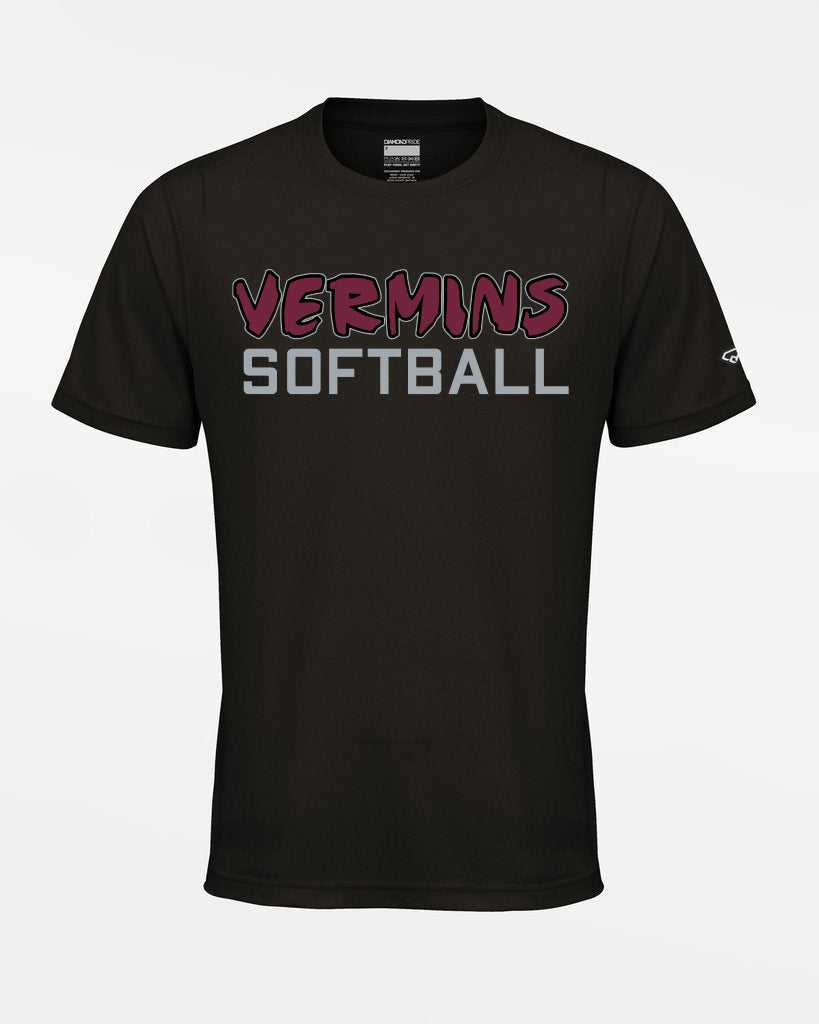 Diamond Pride Basic Functional T-Shirt "Wesseling Vermins", Old Vermins Softball, schwarz-DIAMOND PRIDE