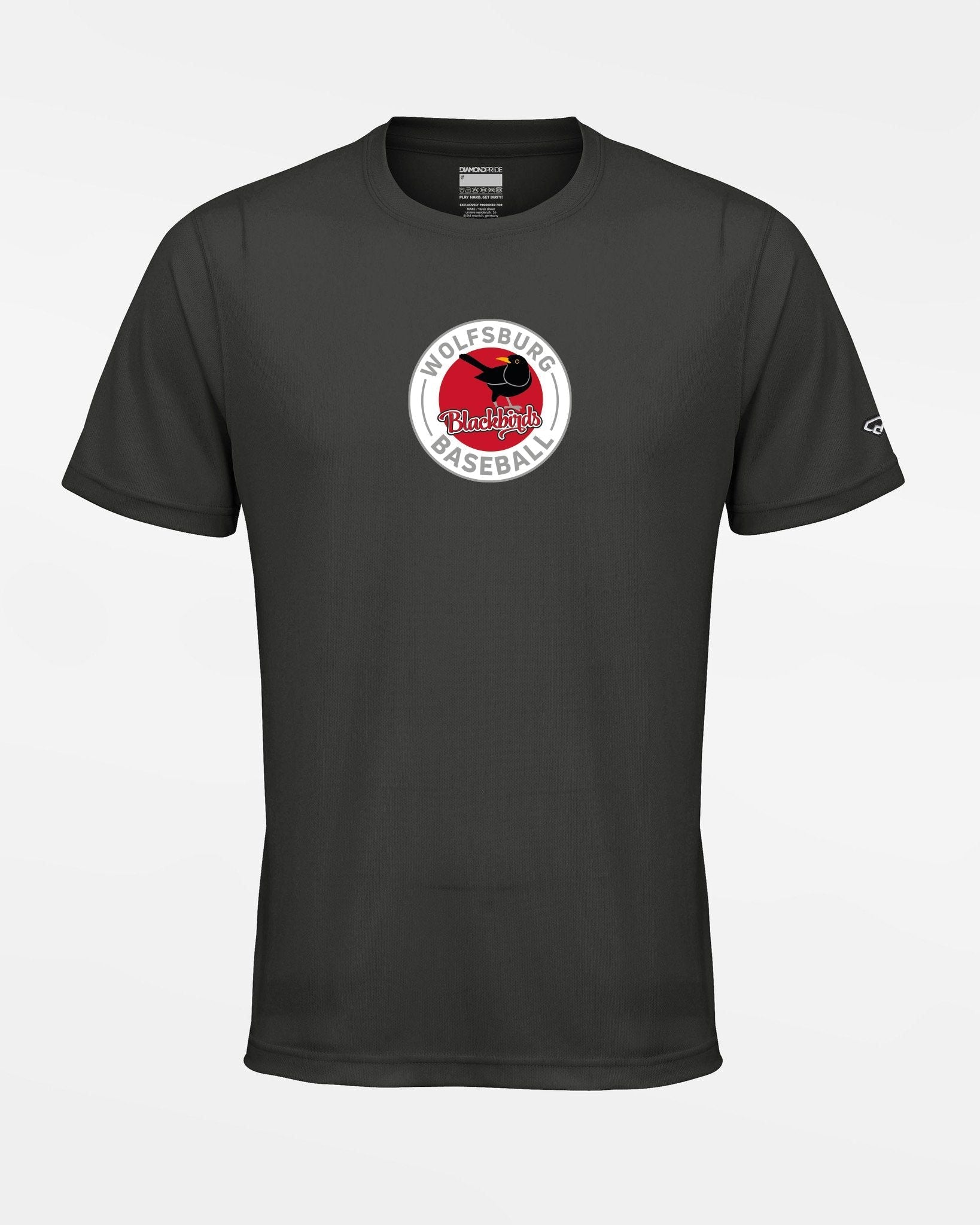 Diamond Pride Basic Functional T-Shirt "Wolfsburg Blackbirds", Crest, dunkelgrau-DIAMOND PRIDE