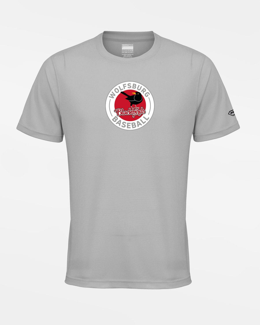 Diamond Pride Basic Functional T-Shirt "Wolfsburg Blackbirds", Crest, grau-DIAMOND PRIDE