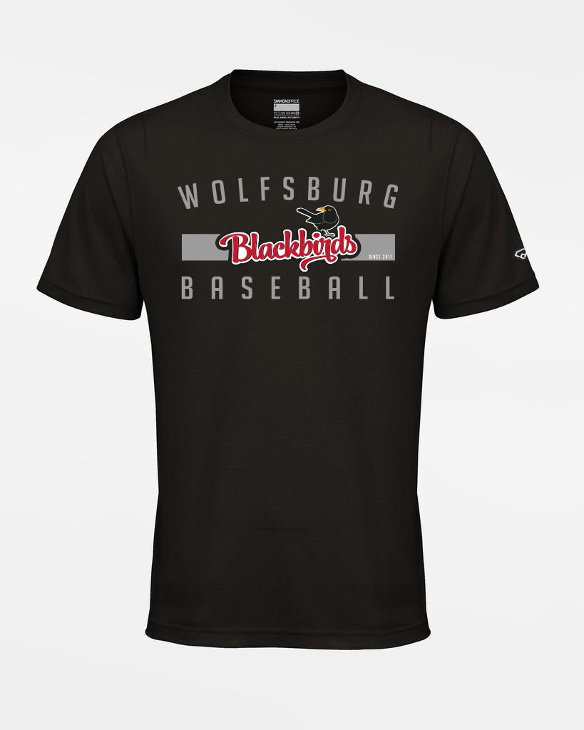 Diamond Pride Basic Functional T-Shirt "Wolfsburg Blackbirds", Script, schwarz-DIAMOND PRIDE