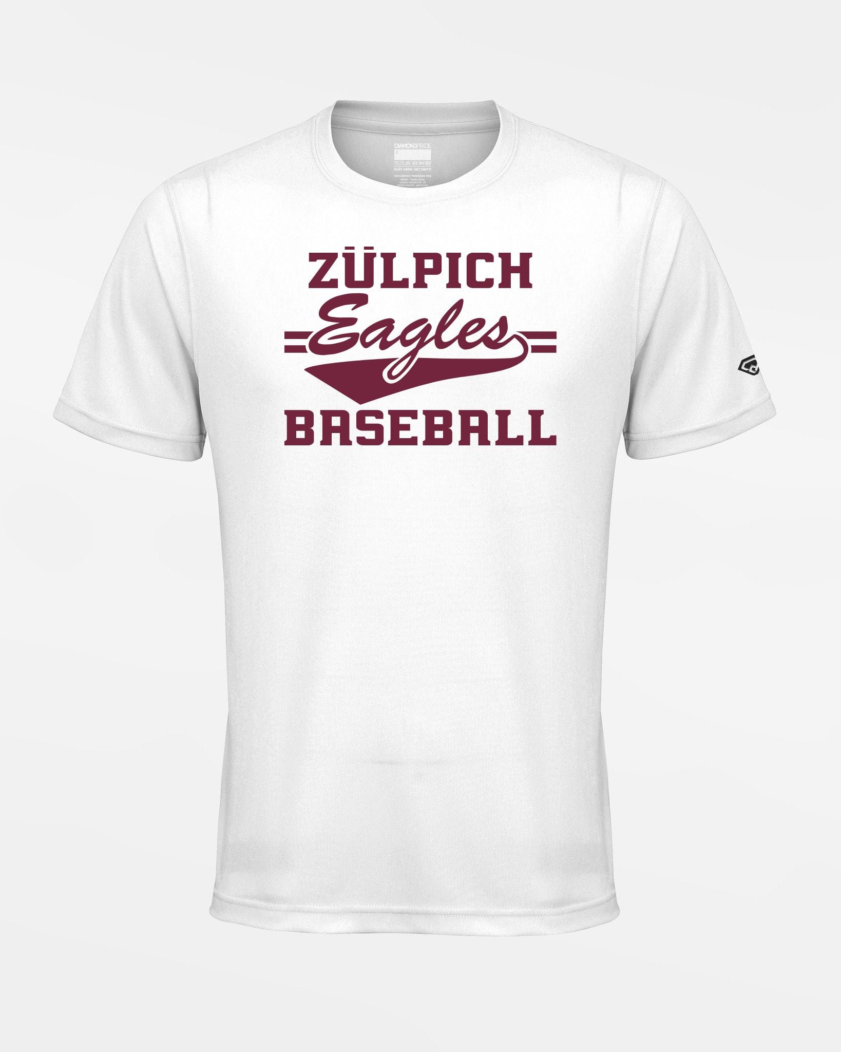 Diamond Pride Basic Functional T-Shirt "Zülpich Eagles", Baseball, weiss-DIAMOND PRIDE