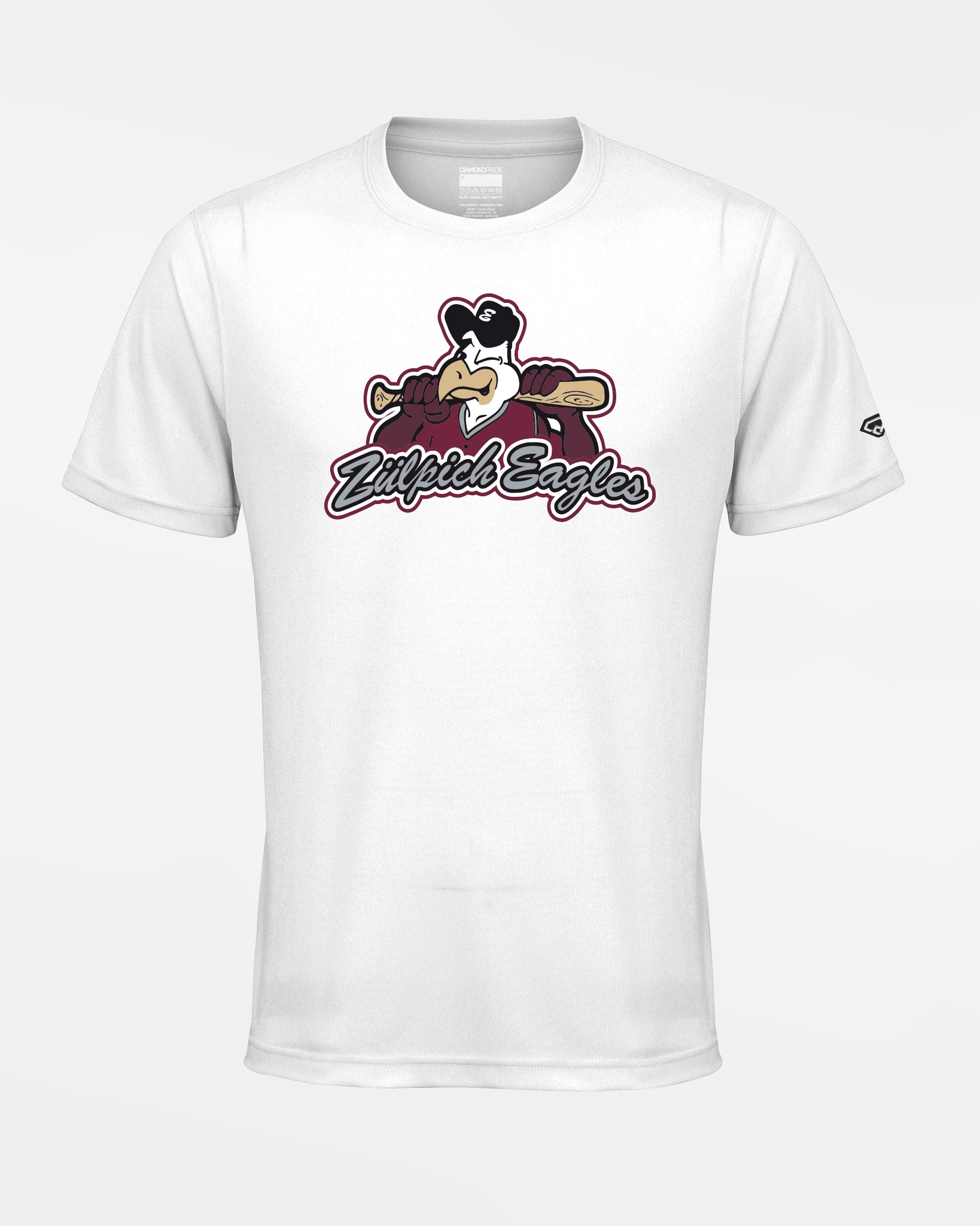 Diamond Pride Basic Functional T-Shirt "Zülpich Eagles", Primary Logo, weiss-DIAMOND PRIDE