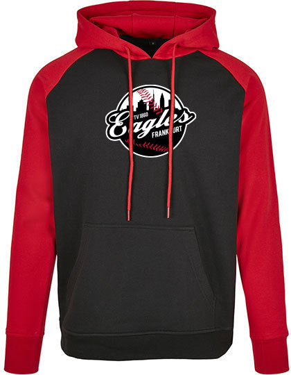 Diamond Pride Basic Raglan Hoodie "Frankfurt Eagles", Crest, schwarz-rot-DIAMOND PRIDE