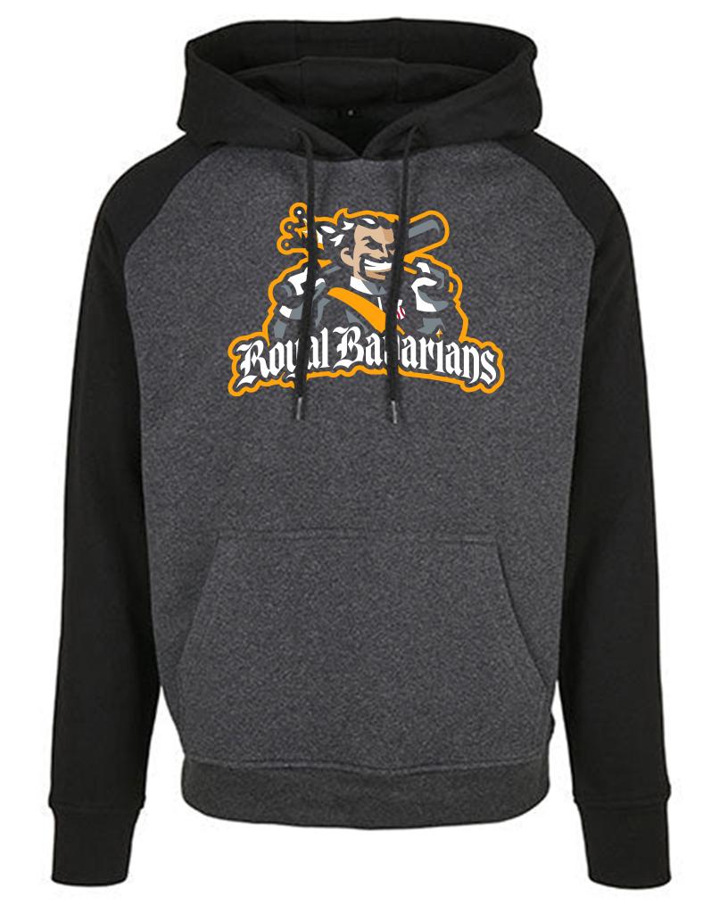 Diamond Pride Basic Raglan Hoodie "Füssen Royal Bavarians", Primary Logo, schwarz-dunkelgrau-DIAMOND PRIDE