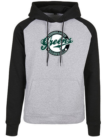 Diamond Pride Basic Raglan Hoodie "Niederlamitz Greens", Crest, schwarz-heather grau-DIAMOND PRIDE
