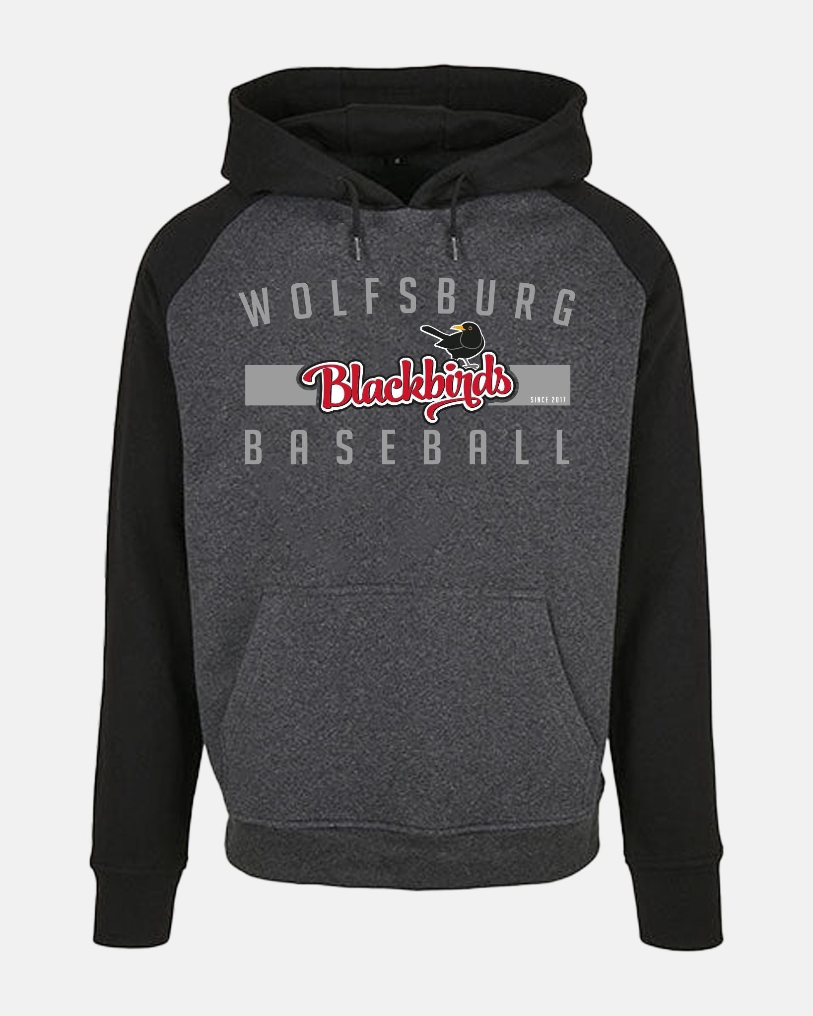 Diamond Pride Basic Raglan Hoodie "Wolfsburg Blackbirds", Script, schwarz-dunkelgrau-DIAMOND PRIDE