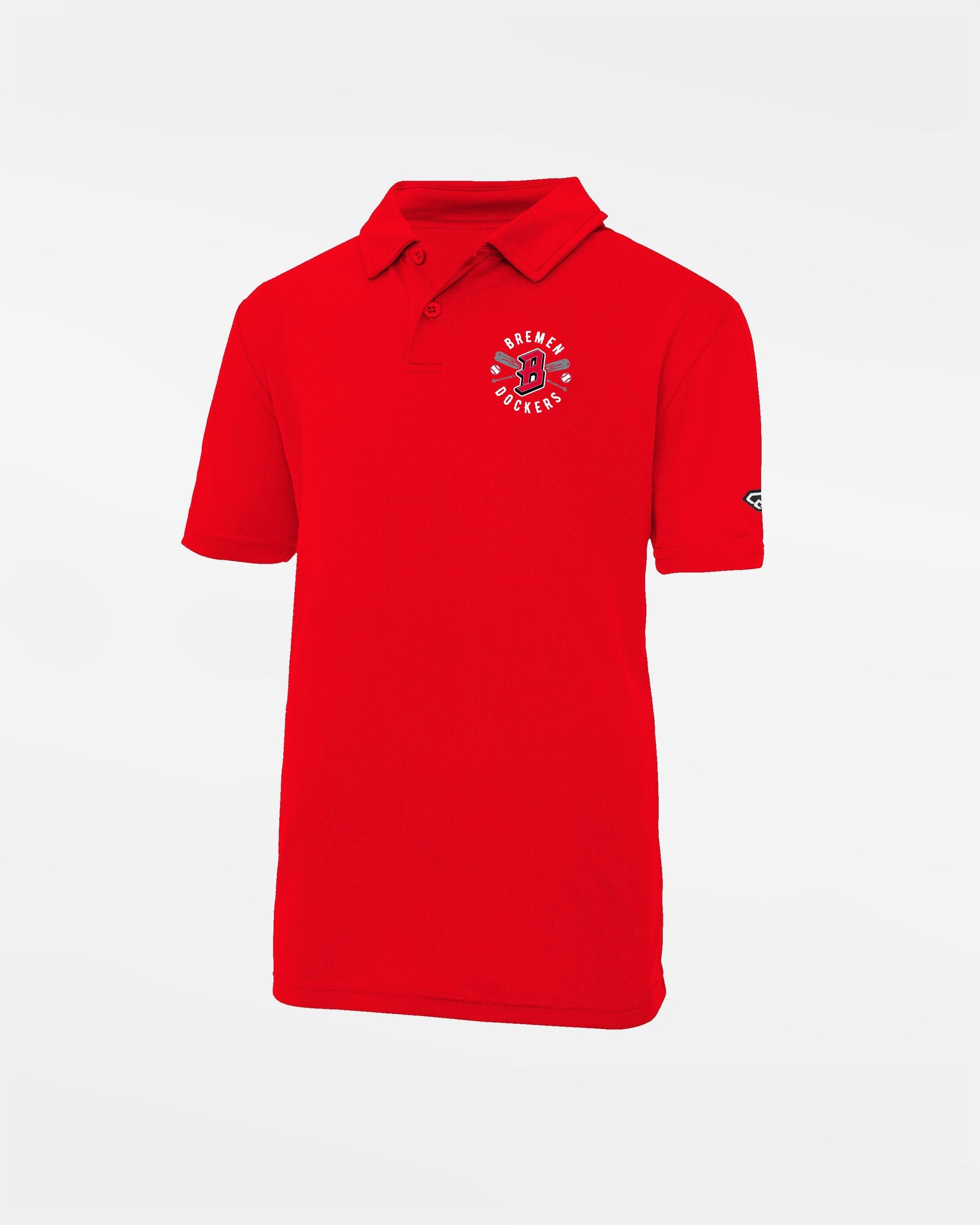 Diamond Pride Kids Basic Functional Polo-Shirt "Bremen Dockers", Crest, rot-DIAMOND PRIDE