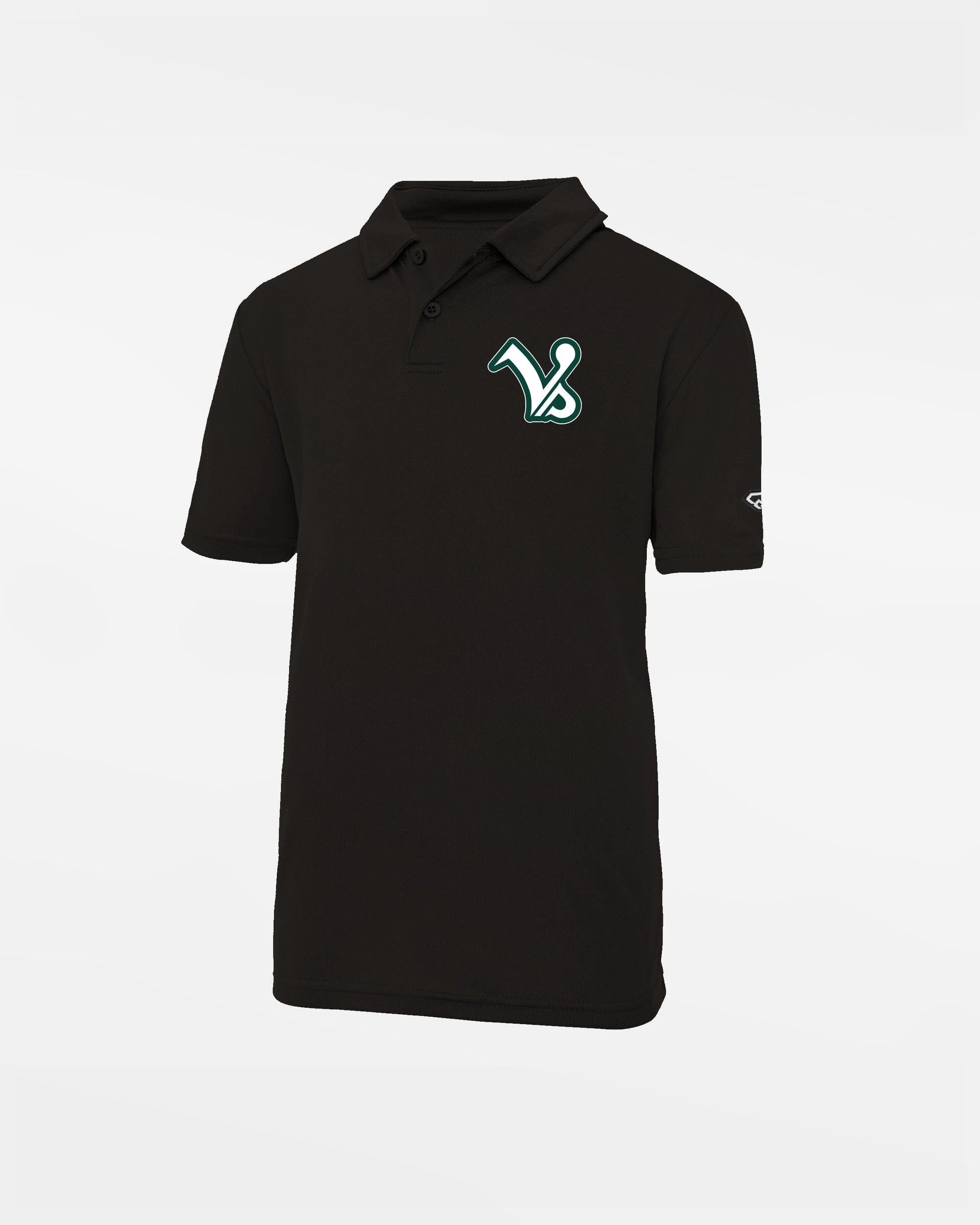 Diamond Pride Kids Basic Functional Polo-Shirt „Kufstein Vikings“, VS, schwarz-DIAMOND PRIDE