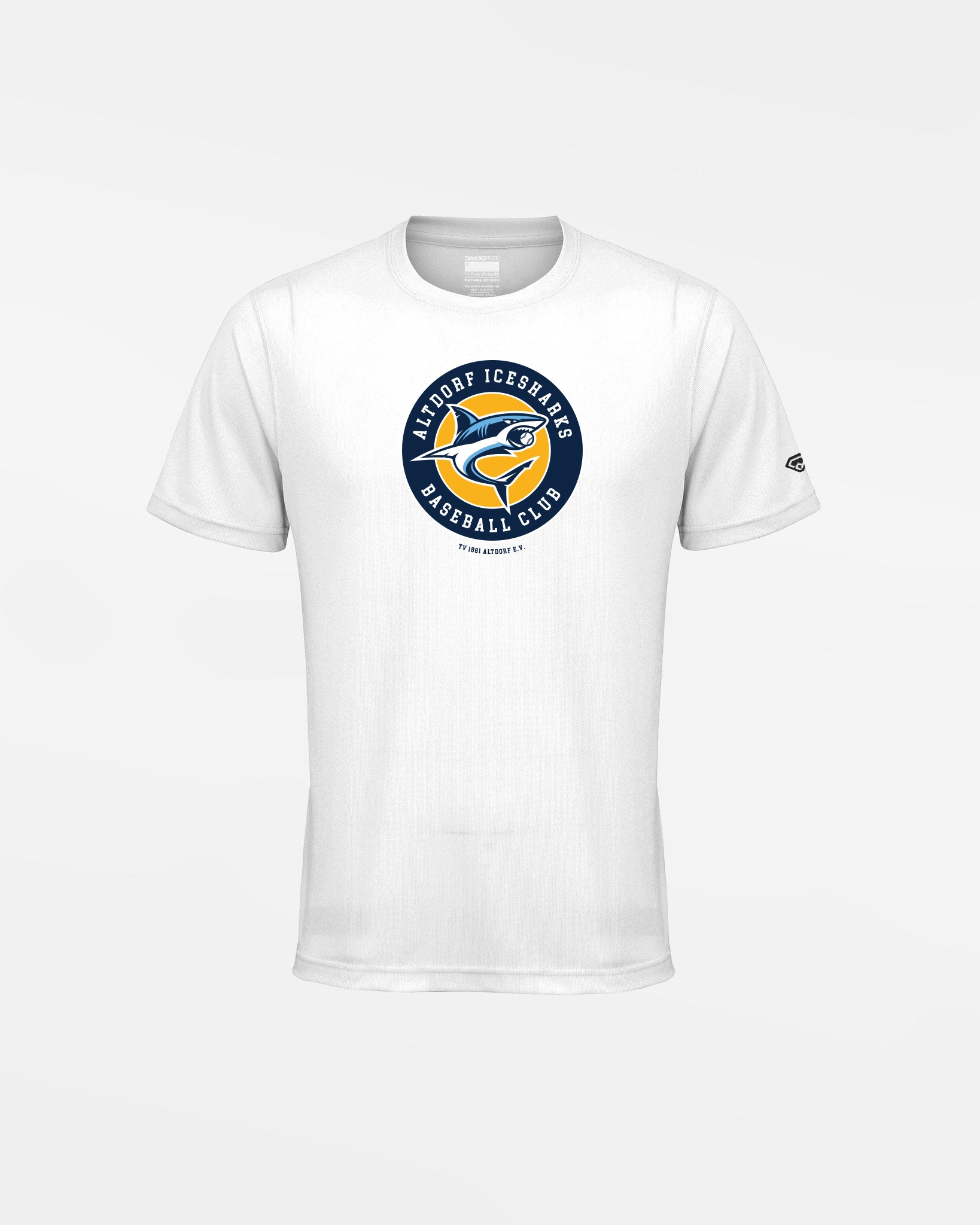 Diamond Pride Kids Basic Functional T-Shirt "Altdorf Icesharks", Crest navy, weiss-DIAMOND PRIDE