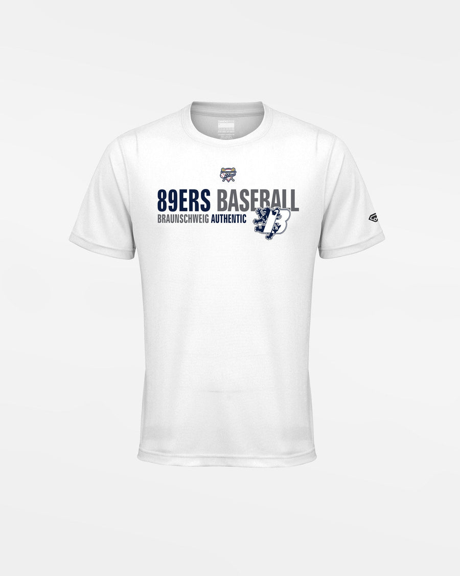 Diamond Pride Kids Basic Functional T-Shirt "Braunschweig 89ers", Script, weiss-DIAMOND PRIDE