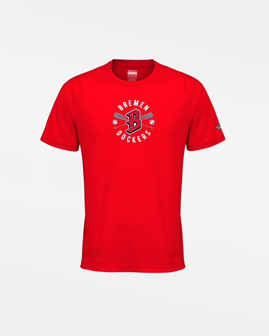 Diamond Pride Kids Basic Functional T-Shirt "Bremen Dockers", Crest, rot-DIAMOND PRIDE