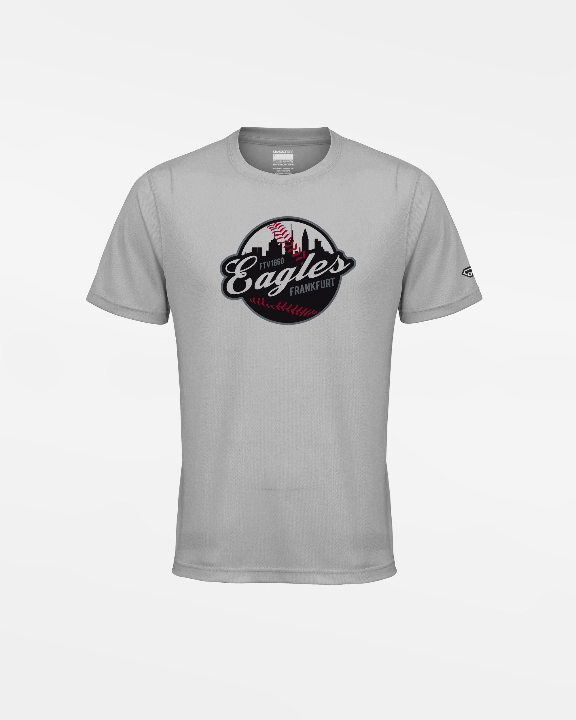 Diamond Pride Kids Basic Functional T-Shirt "Frankfurt Eagles", Crest, grau-DIAMOND PRIDE