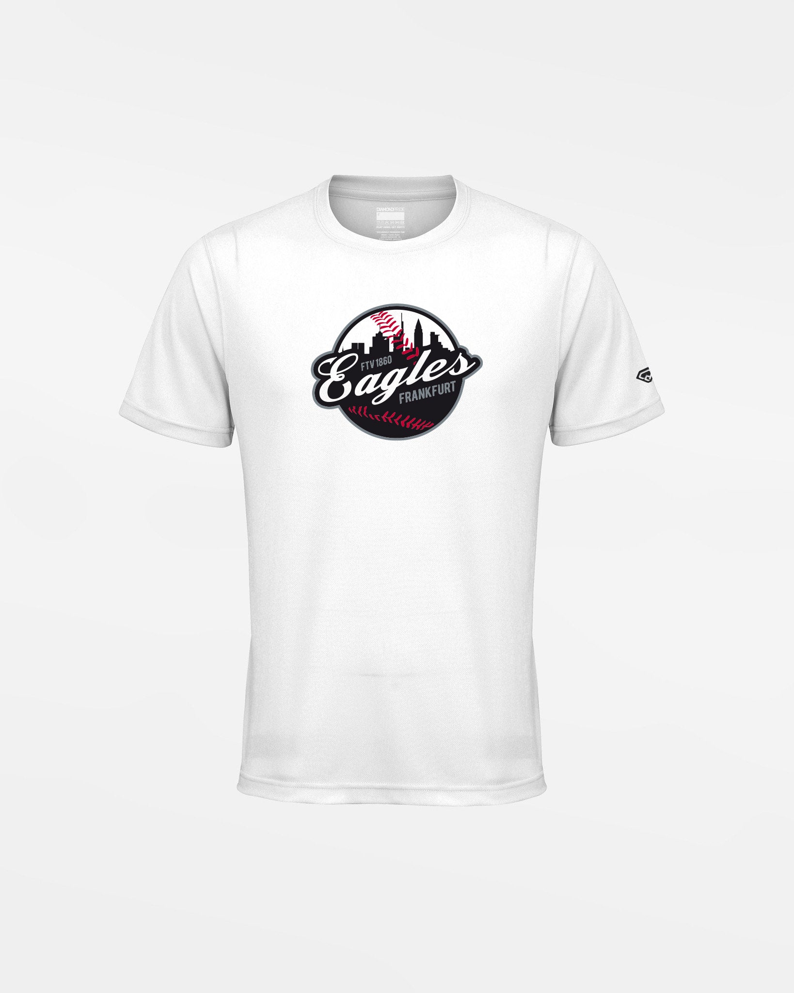Diamond Pride Kids Basic Functional T-Shirt "Frankfurt Eagles", Crest, weiss-DIAMOND PRIDE