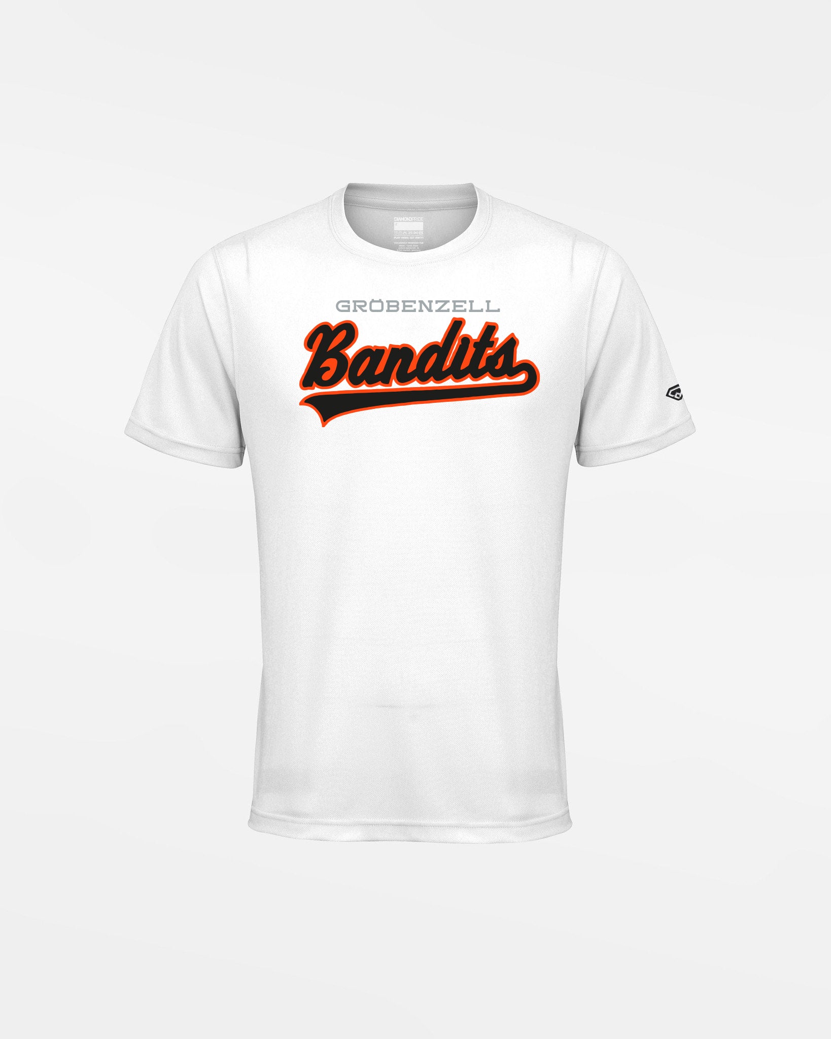 Diamond Pride Kids Basic Functional T-Shirt "Gröbenzell Bandits", City, weiss-DIAMOND PRIDE