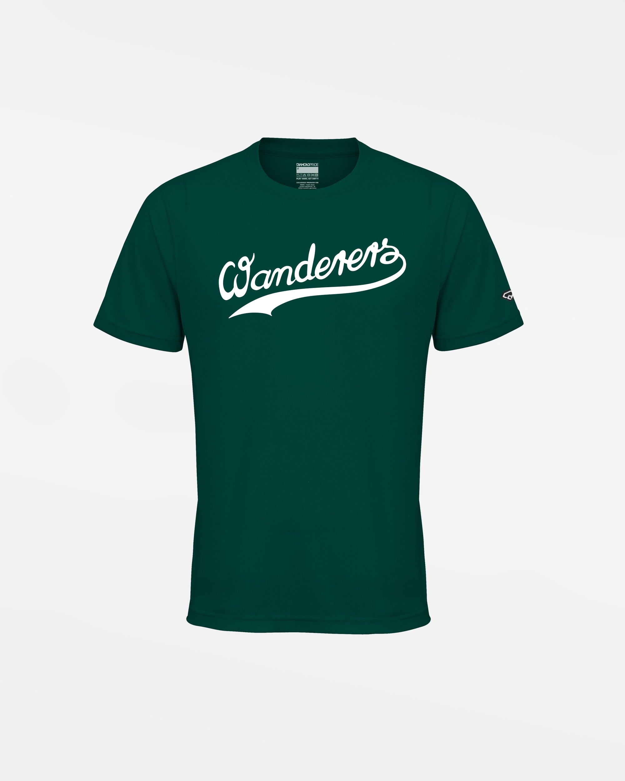 Diamond Pride Kids Basic Functional T-Shirt "Herrenberg Wanderers", Script, dunkelgrün-DIAMOND PRIDE