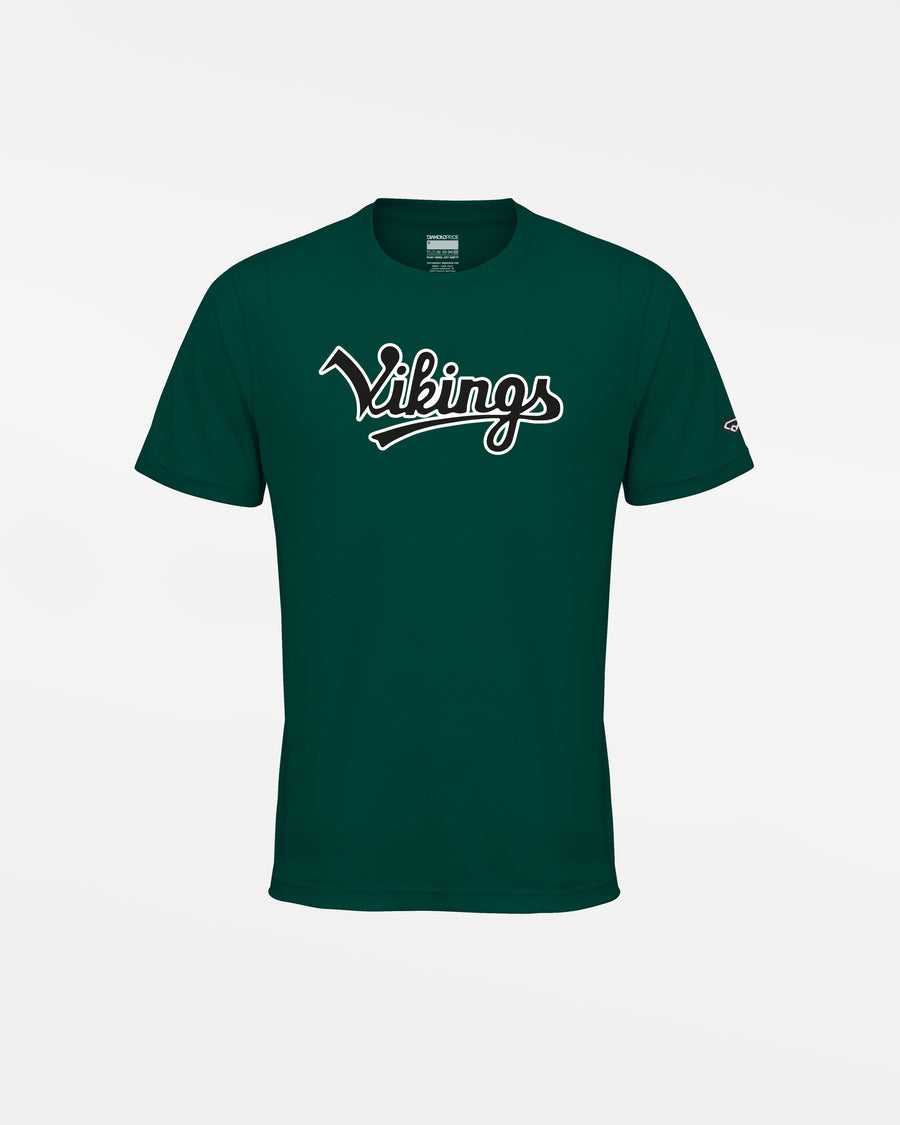 Diamond Pride Kids Basic Functional T-Shirt "Kufstein Vikings", Script, dunkelgrün-DIAMOND PRIDE