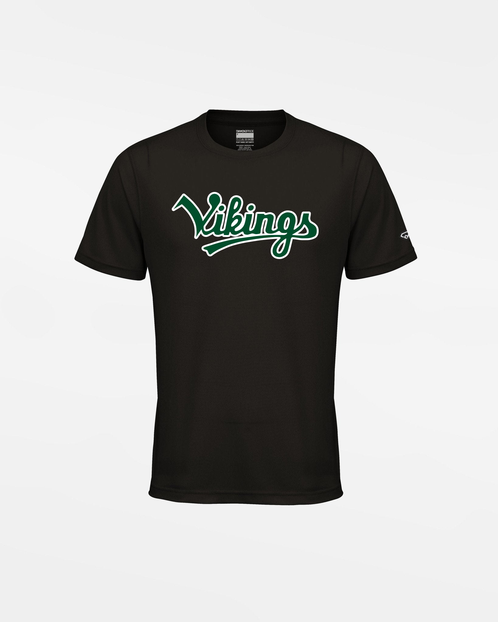 Diamond Pride Kids Basic Functional T-Shirt „Kufstein Vikings“, Script, schwarz-DIAMOND PRIDE